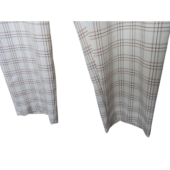 New Tommy Hilfiger Women’s Plaid Ankle Pants Size 12 Beige Check Stretch - Picture 4 of 14